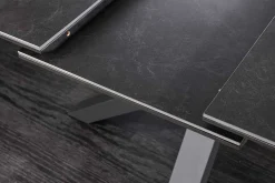 Ausziehbarer Esstisch ETERNITY 160-200cm graphit grau Keramik schwarz Metall
