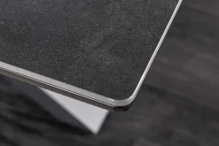 Ausziehbarer Esstisch ETERNITY 160-200cm graphit grau Keramik schwarz Metall