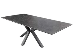 Ausziehbarer Esstisch ETERNITY 160-200cm graphit grau Keramik schwarz Metall