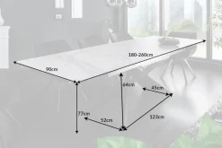 Ausziehbarer Esstisch EUPHORIA 180-220-260cm Marmor weiß Keramik made in Italy