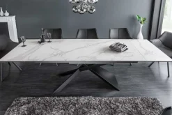 Ausziehbarer Esstisch EUPHORIA 180-220-260cm Marmor weiß Keramik made in Italy