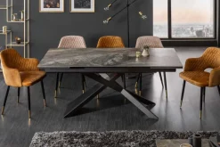 Ausziehbarer Esstisch EUPHORIA 180-220-260cm taupe anthrazit Keramik made in Italy