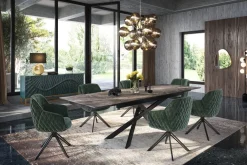 Ausziehbarer Esstisch EUPHORIA 180-220-260cm taupe anthrazit Keramik made in Italy