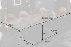 Ausziehbarer Esstisch EUPHORIA 180-220-260cm taupe anthrazit Keramik made in Italy