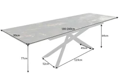 Ausziehbarer Esstisch EUPHORIA 180-220-260cm taupe Keramik made in Italy
