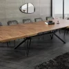Ausziehbarer Esstisch GIANT 200-320cm natur Walnuss schwarz Metall