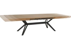 Ausziehbarer Esstisch GIANT 200-320cm natur Walnuss schwarz Metall