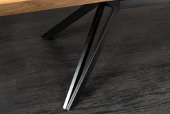 Ausziehbarer Esstisch GIANT 200-320cm natur Walnuss schwarz Metall