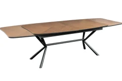 Ausziehbarer Esstisch GRANDEZZA 180-270cm natur Walnuss schwarz Metall