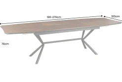 Ausziehbarer Esstisch GRANDEZZA 180-270cm natur Walnuss schwarz Metall