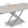 Ausziehbarer Esstisch INCEPTION 130-190cm rost oval Keramik bronze Gestell