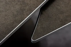 Ausziehbarer Esstisch INCEPTION 130-190cm rost oval Keramik bronze Gestell