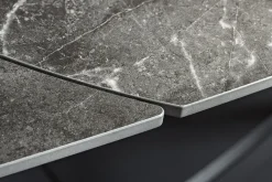 Ausziehbarer Esstisch INCEPTION 130-190cm anthrazit oval Keramik schwarz Metall