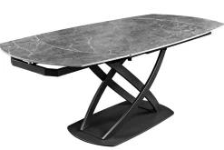 Ausziehbarer Esstisch INCEPTION 130-190cm anthrazit oval Keramik schwarz Metall