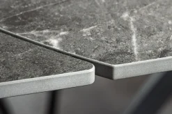 Ausziehbarer Esstisch INCEPTION 130-190cm anthrazit oval Keramik schwarz Metall