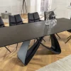Ausziehbarer Esstisch INFINITY 180-260cm rost Keramik Marmor schwarz Metall