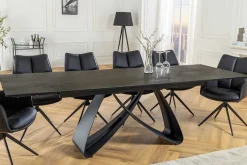 Ausziehbarer Esstisch INFINITY 180-260cm rost Keramik Marmor schwarz Metall
