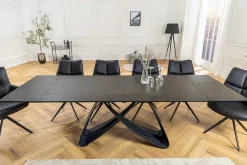 Ausziehbarer Esstisch INFINITY 180-260cm rost Keramik Marmor schwarz Metall