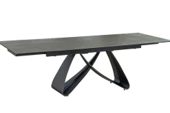 Ausziehbarer Esstisch INFINITY 180-260cm rost Keramik Marmor schwarz Metall