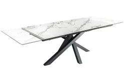 Ausziehbarer Esstisch MARVELOUS 180-220-260cm weiß Marmor Keramik made in Italy