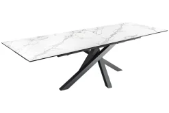 Ausziehbarer Esstisch MARVELOUS 180-220-260cm weiß Marmor Keramik made in Italy