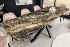 Ausziehbarer Esstisch MARVELOUS 180-220-260cm taupe Marmor Keramik made in Italy