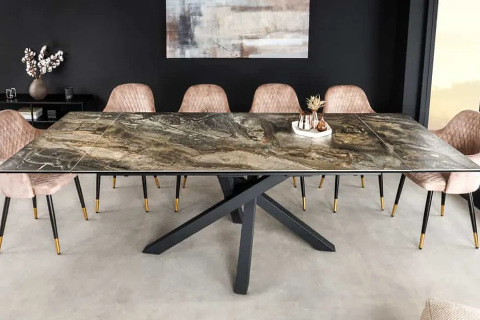 Ausziehbarer Esstisch MARVELOUS 180-220-260cm taupe Marmor Keramik made in Italy