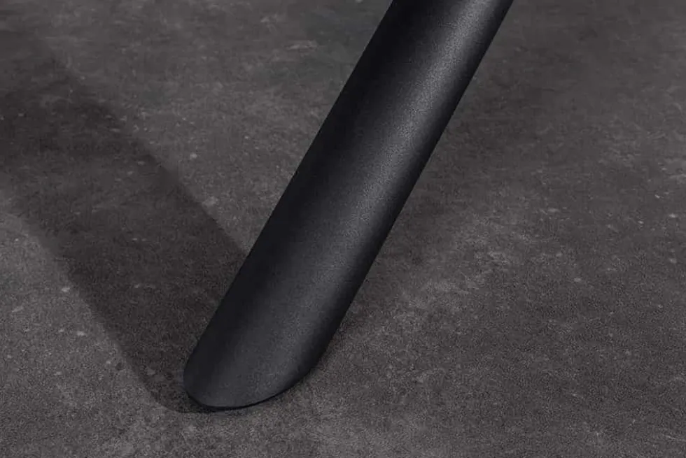Ausziehbarer Esstisch MIKADO 180-230cm weiß Keramik schwarz Sterngestell