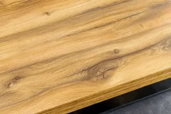 Ausziehbarer Esstisch MONTREAL 180-280cm natur Plankeneiche Holz-Design V-Gestell