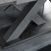 Ausziehbarer Esstisch MONTREAL 180-280cm grau graphit Keramik-Design X-Gestell