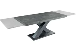 Ausziehbarer Esstisch MONTREAL 180-280cm grau graphit Keramik-Design X-Gestell