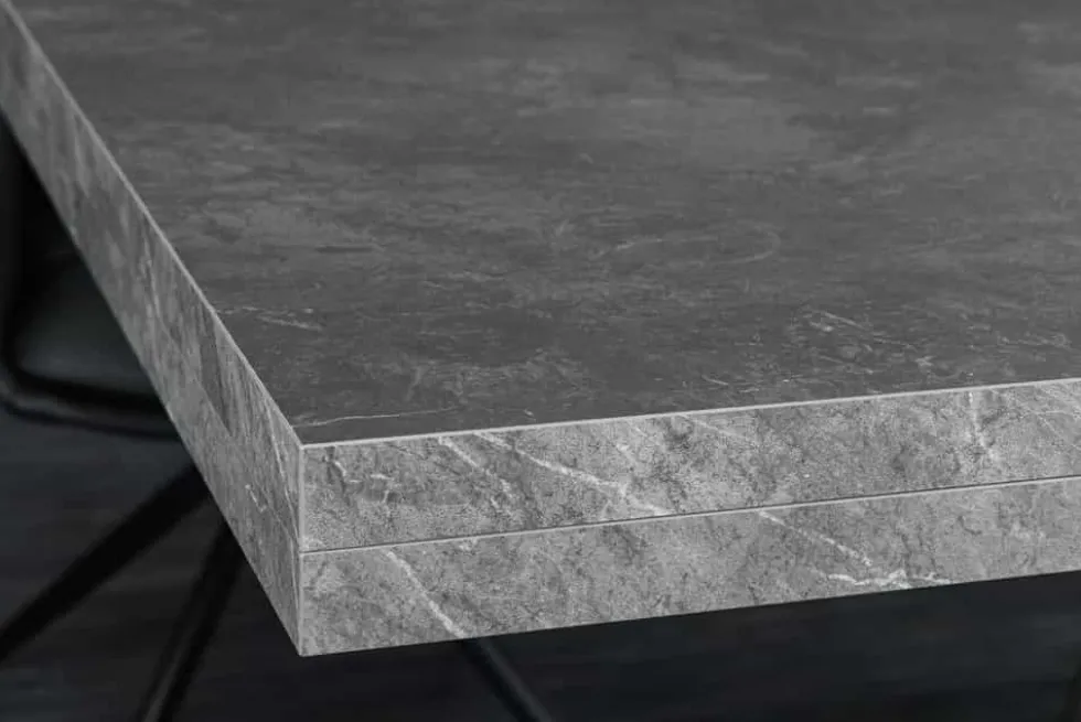Ausziehbarer Esstisch MONTREAL 180-280cm grau graphit Keramik-Design X-Gestell