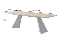 Ausziehbarer Esstisch PRESTIGE 180-240cm natur Walnussholz schwarzes Metallgestell