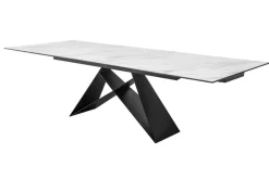 Ausziehbarer Esstisch PROMETHEUS 180-220-260cm weiß Marmor Keramik made in Italy