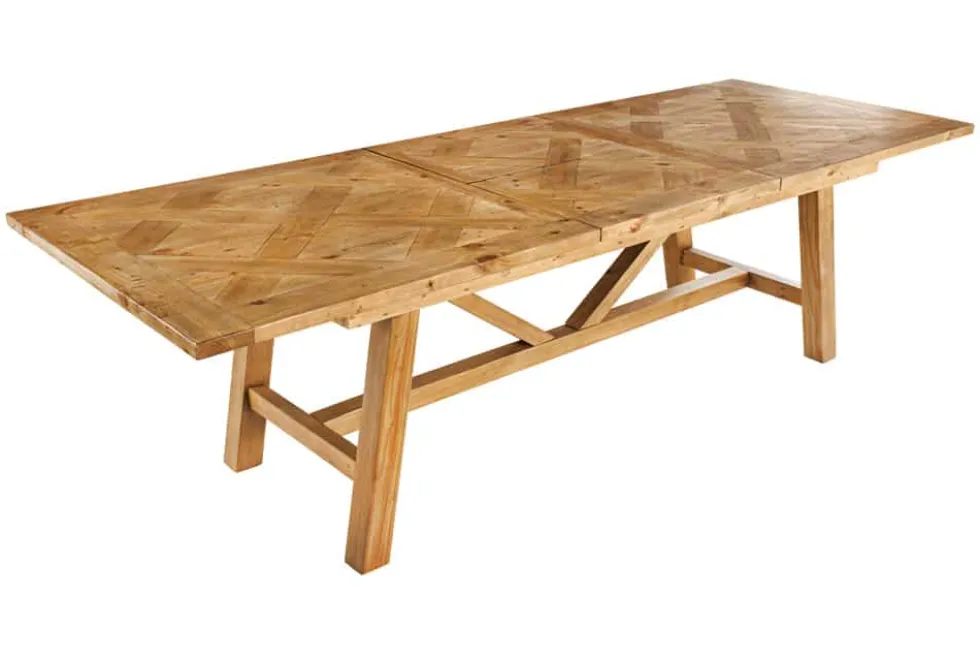Ausziehbarer Esstisch RIVIERA 180-240cm natur recycelte Pinie Massivholz