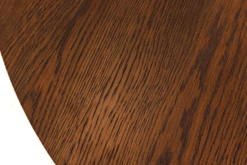 Ausziehbarer Esstisch VALHALLA WOOD 120-160-200cm smoked braun Eichenholz Säulenfuß