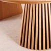 Ausziehbarer Esstisch VALHALLA WOOD 120-160-200cm natur Eichenholz oval Säulenfuß