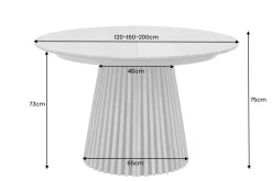 Ausziehbarer Esstisch VALHALLA WOOD 120-160-200cm natur Eichenholz oval Säulenfuß