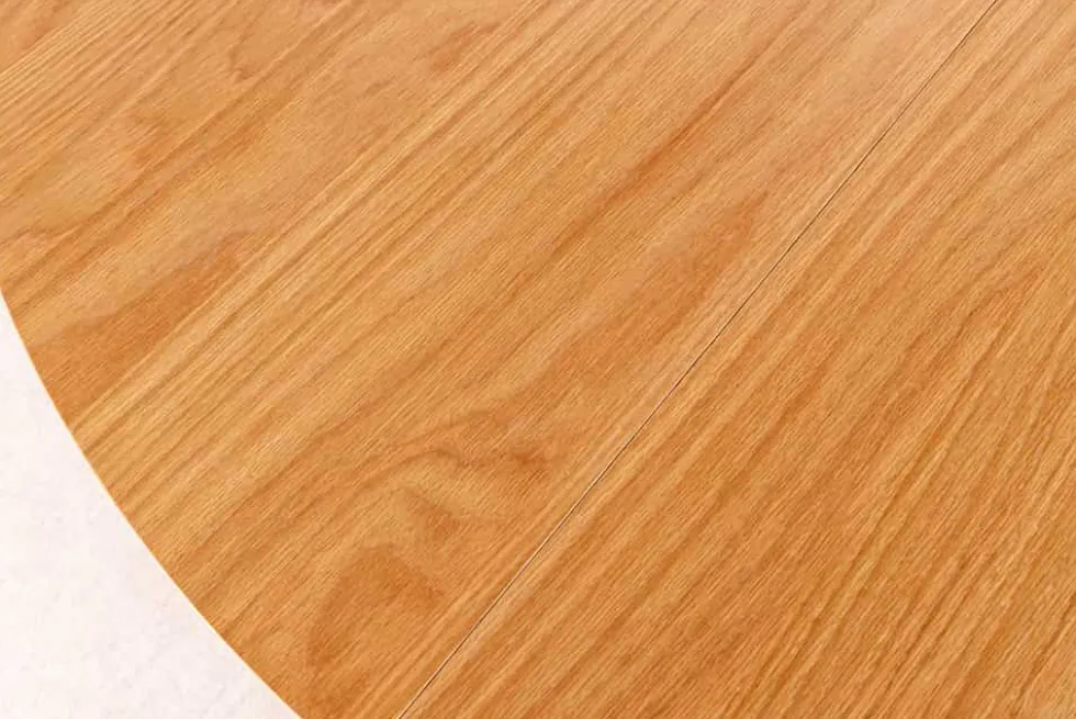 Ausziehbarer Esstisch VALHALLA WOOD 120-160-200cm natur Eichenholz oval Säulenfuß