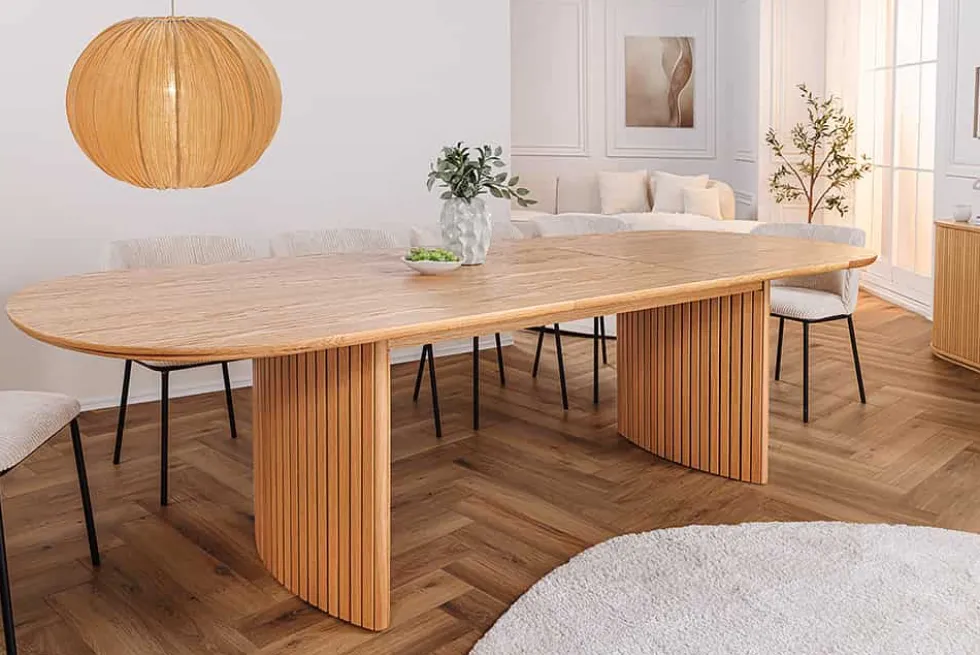 Ausziehbarer Esstisch VALHALLA WOOD 220-280cm natur Eichenholz