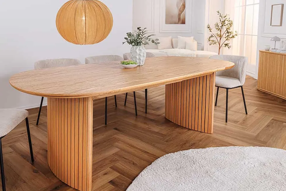 Ausziehbarer Esstisch VALHALLA WOOD 220-280cm natur Eichenholz