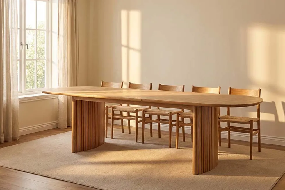 Ausziehbarer Esstisch VALHALLA WOOD 220-280cm natur Eichenholz
