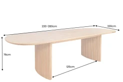 Ausziehbarer Esstisch VALHALLA WOOD 220-280cm natur Eichenholz