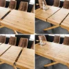Ausziehbarer Esstisch WOOD SCULPTURE 160-240cm natur Pinie Massivholz recycelt