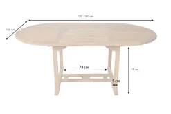 Ausziehbarer Gartentisch EMPIRE TEAK 120-180cm natur Massivholz oval