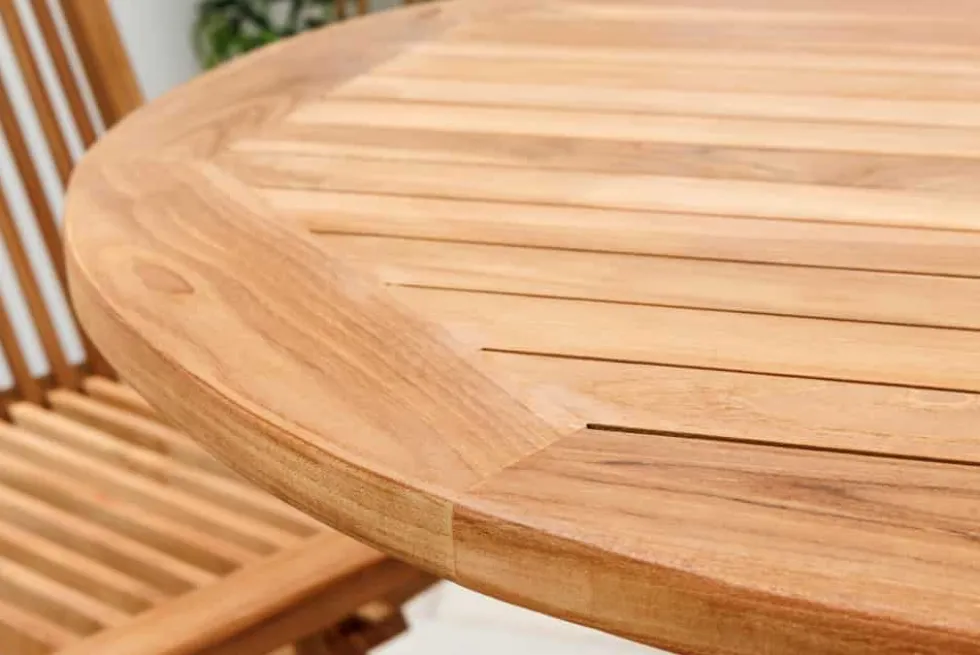 Ausziehbarer Gartentisch EMPIRE TEAK 120-180cm natur Massivholz oval