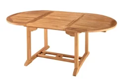 Ausziehbarer Gartentisch EMPIRE TEAK 120-180cm natur Massivholz oval