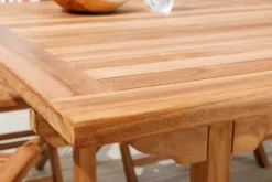 Ausziehbarer Gartentisch EMPIRE TEAK 170-230cm natur Teakholz massiv wetterfest