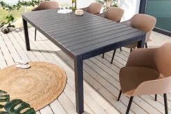 Ausziehbarer Gartentisch DESIGNO 200-250-300cm grau Aluminium In- und Outdoor Esstisch