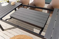 Ausziehbarer Gartentisch DESIGNO 200-250-300cm grau Aluminium In- und Outdoor Esstisch